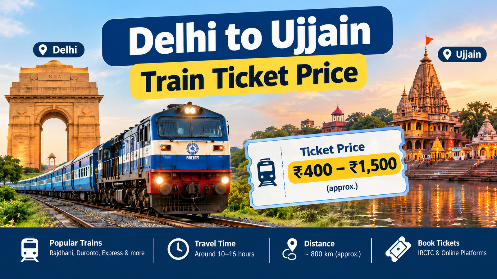 Delhi to Ujjain Train Ticket Price: Fare, Timings and Booking Guide