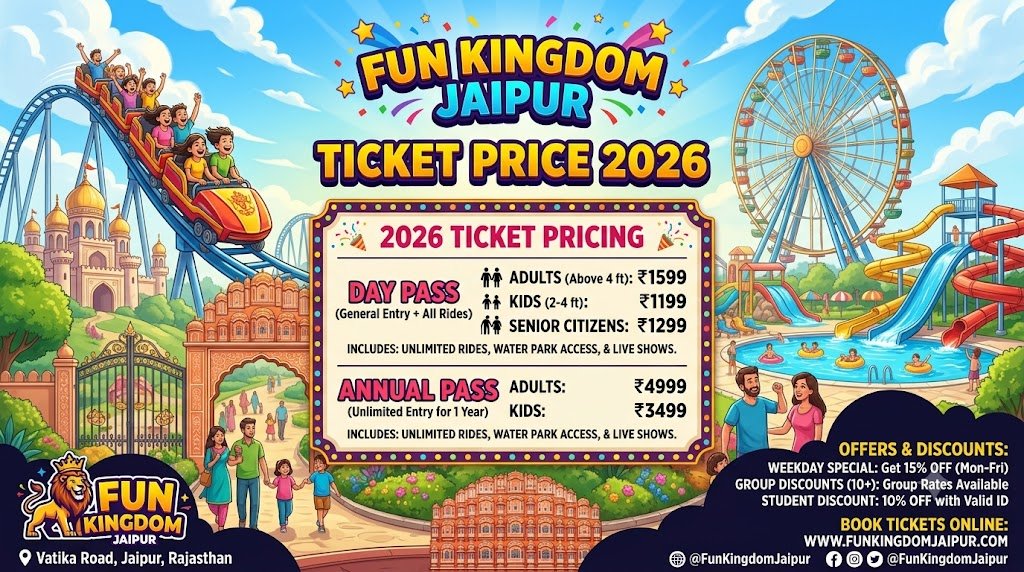 Fun Kingdom Jaipur Ticket Price 2026: Tickets, Timings, Rides and Booking Guide