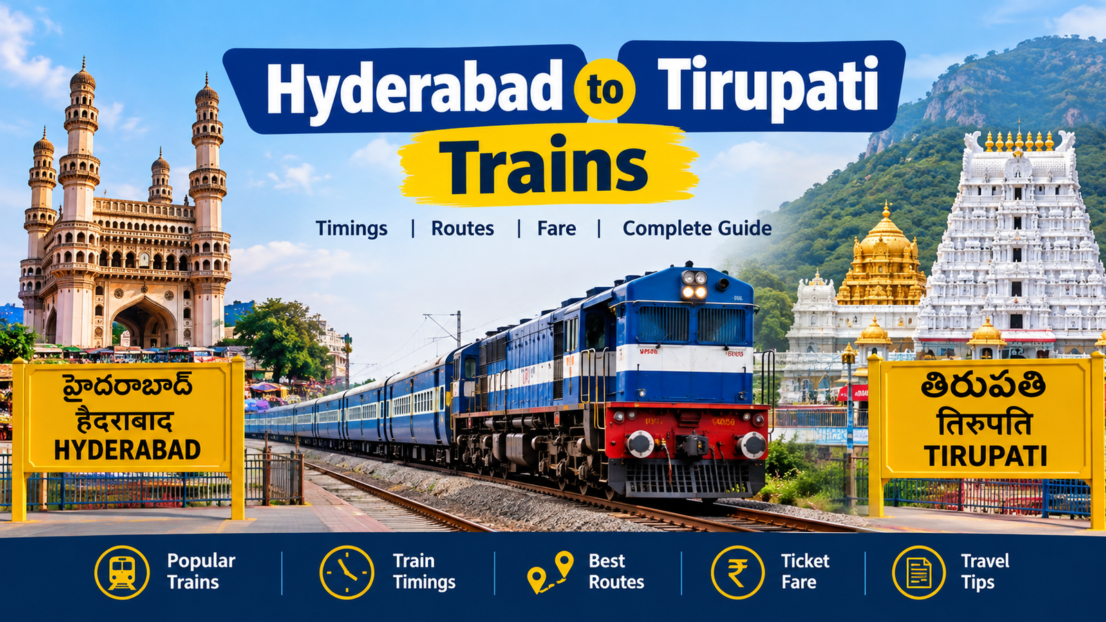 Hyderabad to Tirupati Trains: Timings, Ticket Price, Distance and Travel Guide