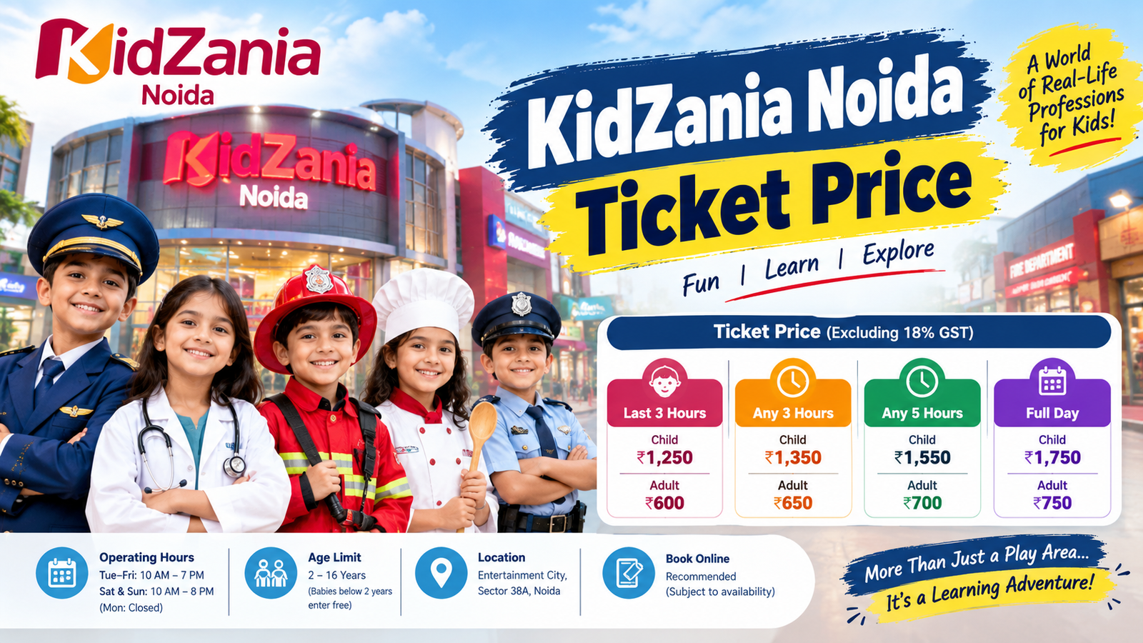 KidZania Noida Ticket Price: Entry Fee, Timings, Activities and Complete Guide