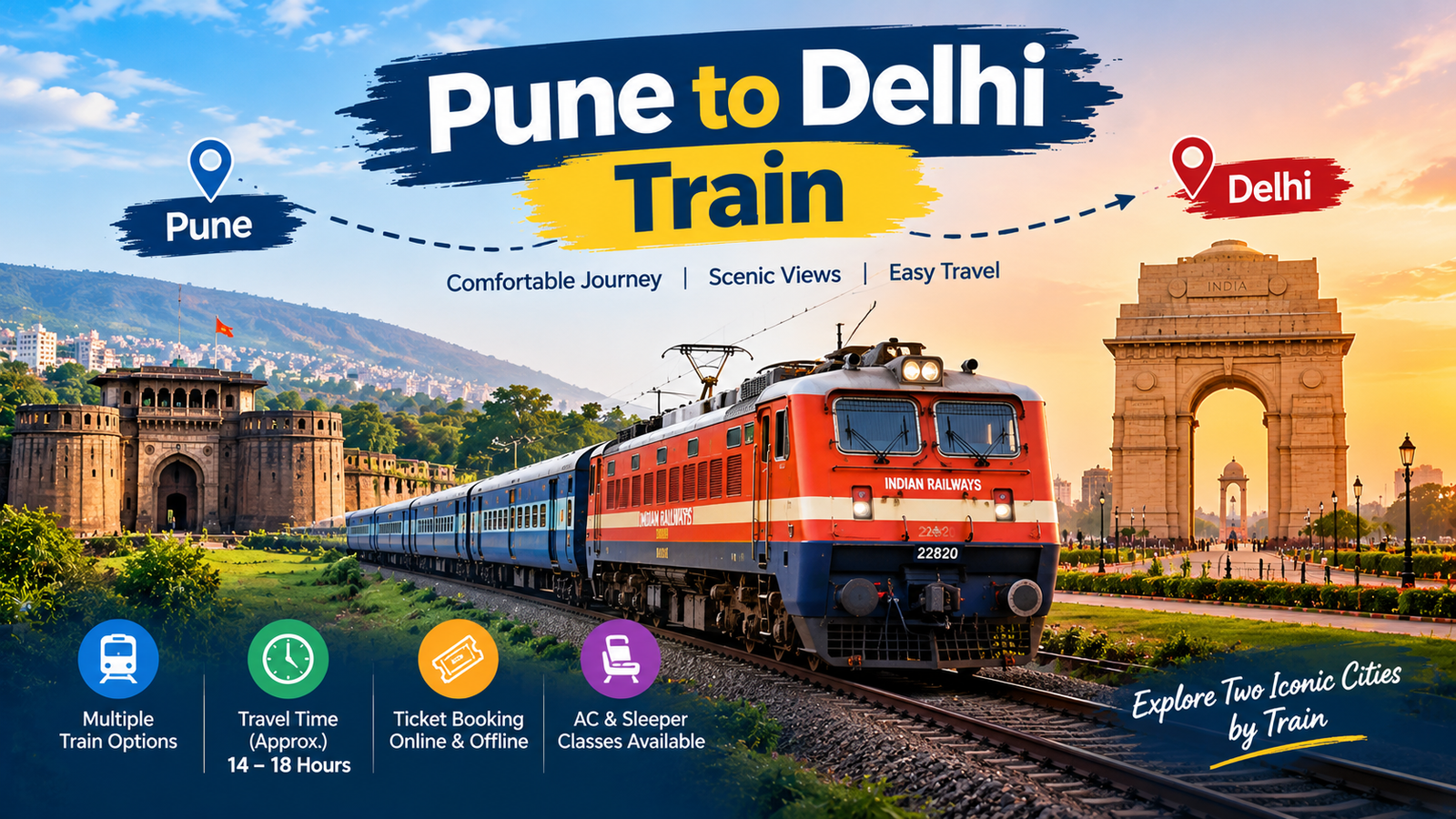 Pune to Delhi Train: Timetable, Ticket Price, Distance and Best Trains